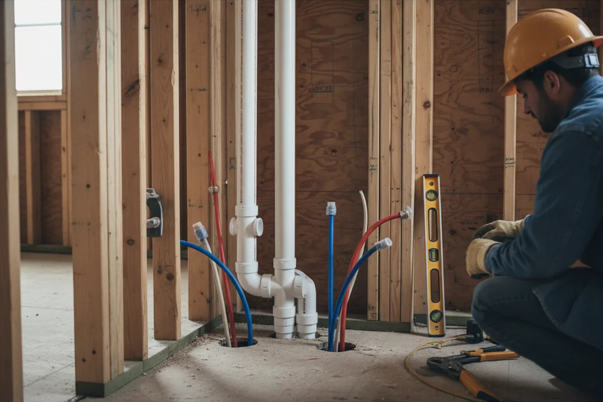 Drain and supply rough-in during Toilet Repair and Installation in Coldspring