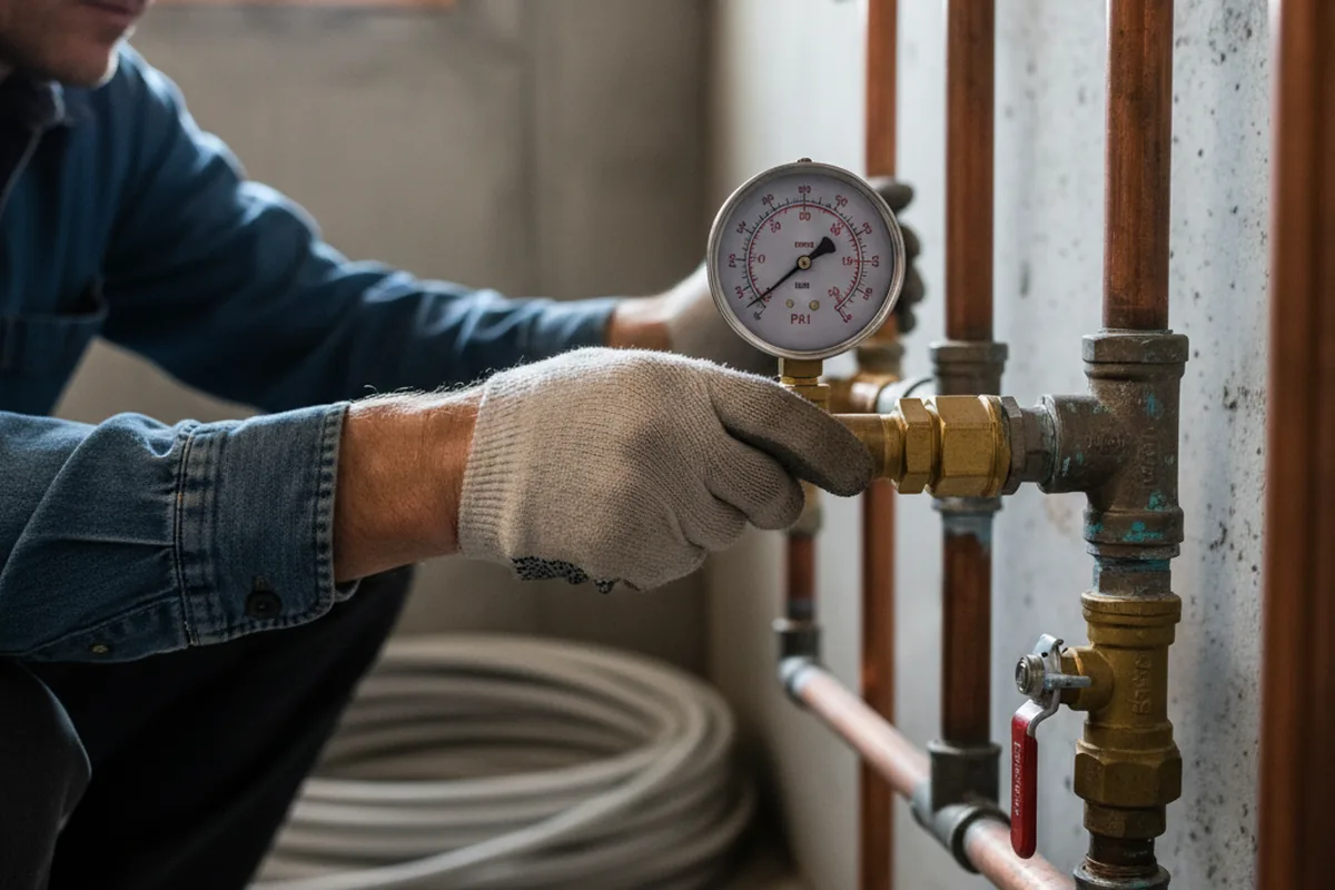 Pressure testing a repaired line during Water Line Repair in Coldspring